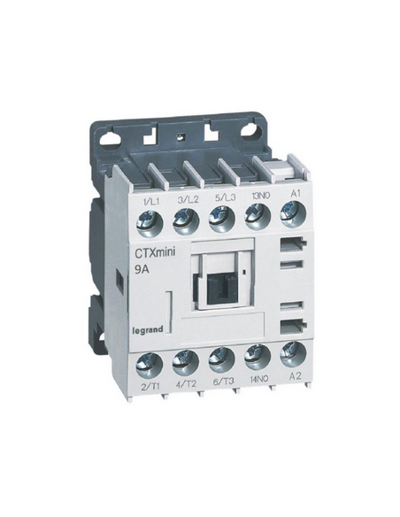 Mini-contacteur de puissance CTX³ 3 pôles 9A avec contact auxiliaire intégré 1NO tension de commande 230V~ LEGRAND 417026