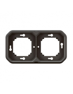 Plaque support 2 postes Plexo encastré horizontal ou vertical anthracite LEGRAND 070094
