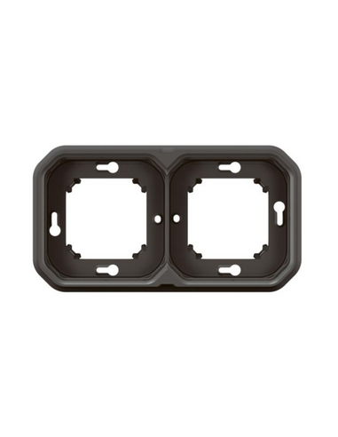 Plaque support 2 postes Plexo encastré horizontal ou vertical anthracite LEGRAND 070094