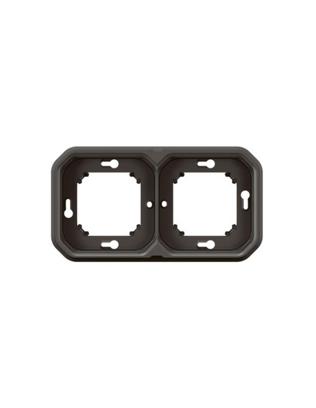 Plaque support 2 postes Plexo encastré horizontal ou vertical anthracite LEGRAND 070094