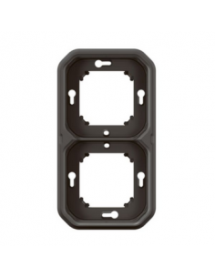 Plaque support 2 postes Plexo encastré horizontal ou vertical anthracite LEGRAND 070094 2