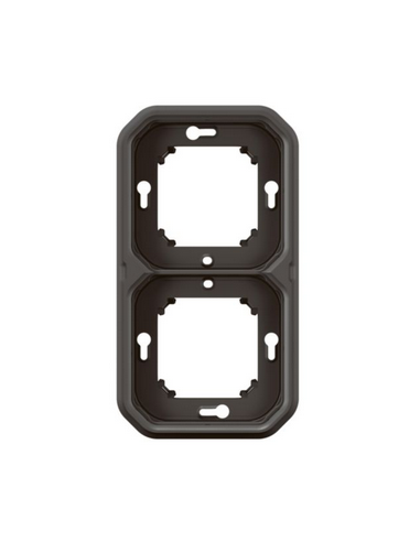 Plaque support 2 postes Plexo encastré horizontal ou vertical anthracite LEGRAND 070094