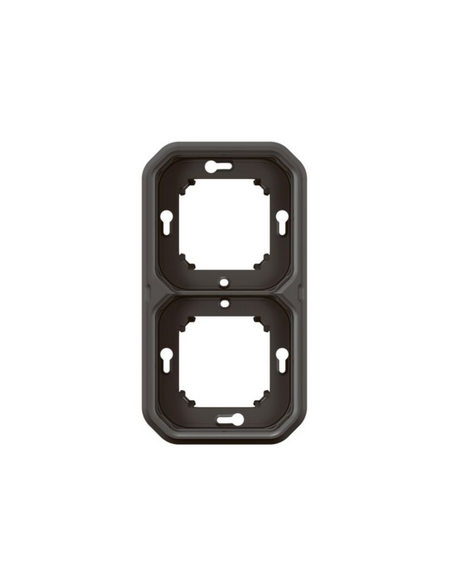 Plaque support 2 postes Plexo encastré horizontal ou vertical anthracite LEGRAND 070094