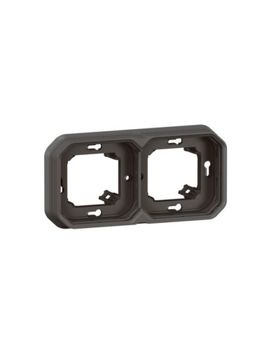 Plaque support 2 postes Plexo encastré horizontal ou vertical anthracite LEGRAND 070094