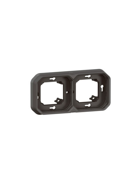 Plaque support 2 postes Plexo encastré horizontal ou vertical anthracite LEGRAND 070094