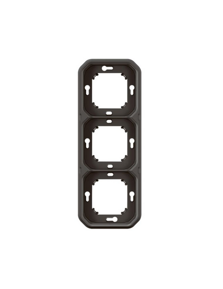 Plaque support 3 postes Plexo encastré horizontal ou vertical anthracite LEGRAND 070095