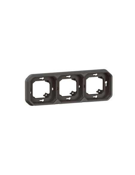 Plaque support 3 postes Plexo encastré horizontal ou vertical anthracite LEGRAND 070095