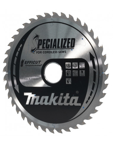 Lame pour scie circulaire Efficut Bois Composite 185x30mm 40 Dents MAKITA E-12245