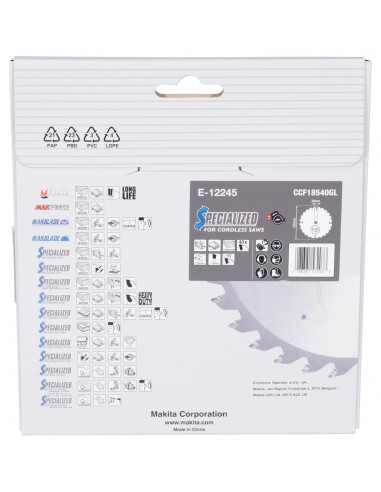 Lame pour scie circulaire Efficut Bois Composite 185x30mm 40 Dents MAKITA E-12245