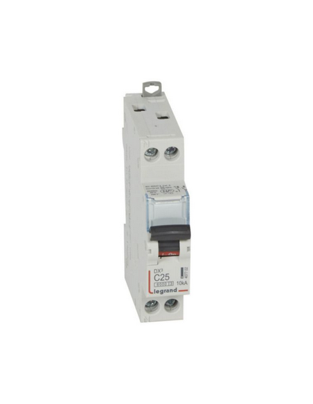 Disjoncteur DX³6000 10kA à vis U+N 230V 25A courbe C 1 module LEGRAND 407702