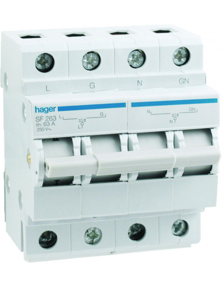 Inverseur Modulaire 2 pôles 63A I-0-II HAGER SF263