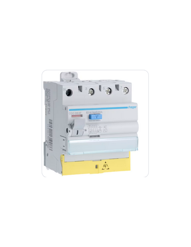 Interrupteur Différentiel Tétrapolaire 63A 30Ma Type AC Bornes décalées HAGER CDC863F