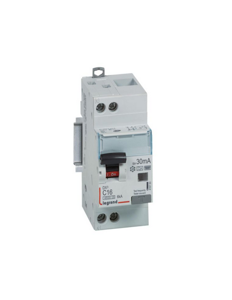 Disjoncteur différentiel DX³4500 à vis U+N 230V 16A type F 30mA courbe C 2 modules LEGRAND 410753