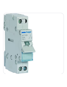 Inverseur modulaire 1 pôle 25A point commun amont I-0-II HAGER SFT125 2