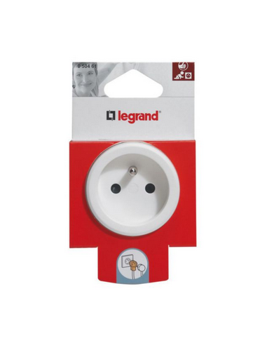 Fiche double fonction 2P+T 16A 250V pour branchement de 2 appareils sur une même prise LEGRAND 050461