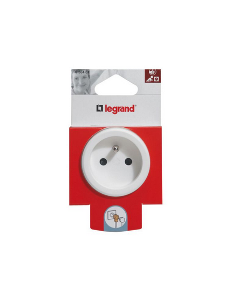 Fiche double fonction 2P+T 16A 250V pour branchement de 2 appareils sur une même prise LEGRAND 050461