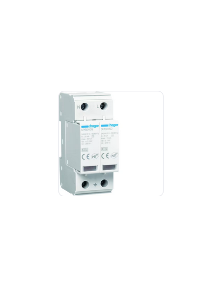 Parafoudre 2 Pôles T2 TNS/TT Uc 275V In 5kA Imax 15kA telesignalisation HAGER SPB215R