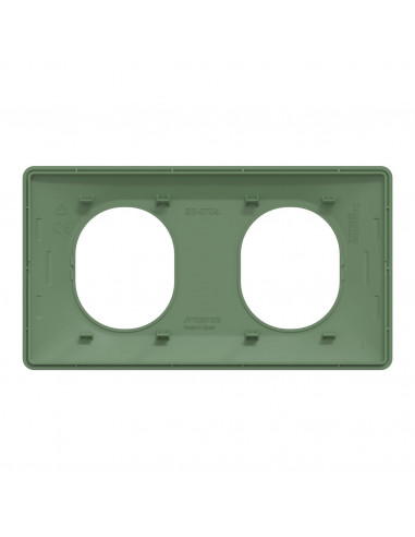 OVALIS PLAQUE DE FINITION 2 POSTES HORIZONTAL ENTRAXE 71MM VERT FORÊT SCHNEIDER S320704B