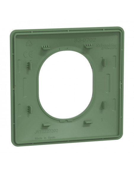 OVALIS PLAQUE DE FINITION 1 POSTE VERT FORÊT SCHNEIDER S320702B
