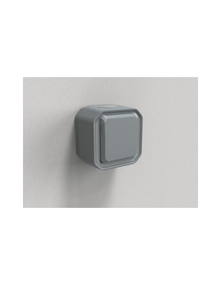Prise de courant avec volet Plexo complet saillie gris LEGRAND 070003