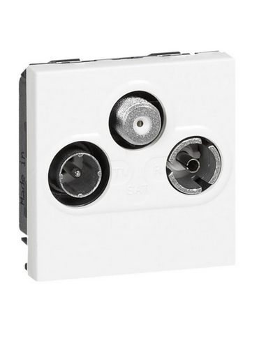Prise TV-R-SAT Mosaic FM et DAB+ 2 modules blanc LEGRAND 078786
