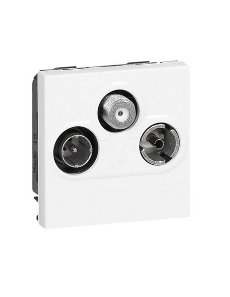 Prise TV-R-SAT Mosaic FM et DAB+ 2 modules blanc LEGRAND 078786