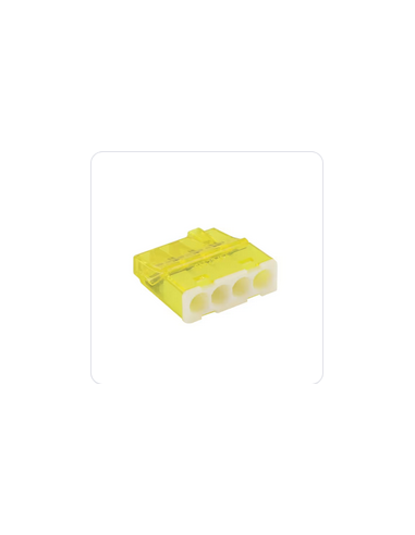 Boîte de 100 connecteurs Mini Connex 4 entrées jaune BLM 460140
