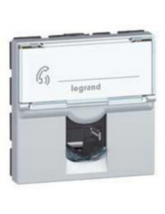 Prise RJ45 catégorie 6 UTP Mosaic 2 modules alu LEGRAND 079464