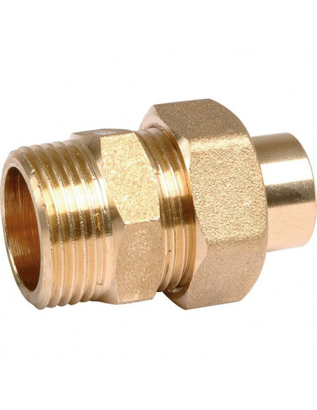 Raccord union droit à souder 3 pièces Laiton Mâle 341GCU M15X21 18 02730
