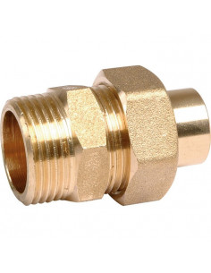 Raccord union droit à souder 3 pièces Laiton Mâle 341GCU M20X27-18 341GC1820 2