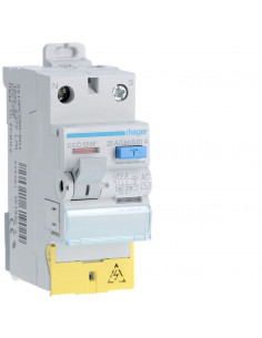 Interrupteur différentiel 1P+N 25A 10mA type AC à bornes décalées HAGER CCC125F 2