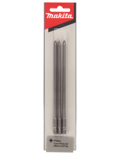 3 Embouts longs 157 mm PHILLIPS (Ph2) Ø 5 mm Hexa 1/4'' MAKITA P-67795 2