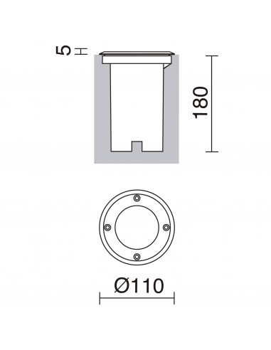 Encastré au sol BORA Round IP67 GU10 4.50W Acier inoxydable NOVOLUX LIGHTING 037A-G21X1A-30