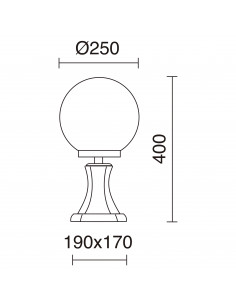 Borne classique CAST IP43 E27 42W 400mm Blanc NOVOLUX LIGHTING 046C-G05X1A-01T 2