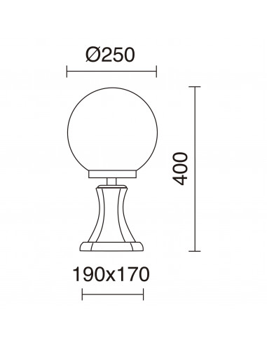 Borne classique CAST IP43 E27 42W 400mm Noir NOVOLUX LIGHTING 046C-G05X1A-02T