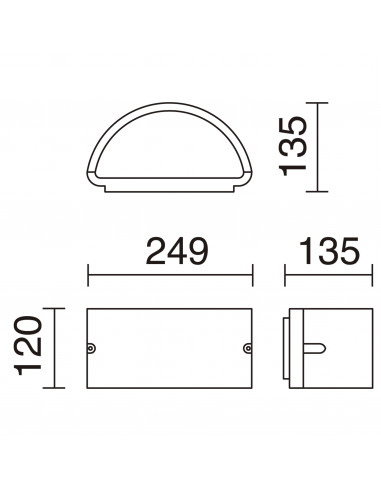 Applique CICLON Up-down IP54 E27 20W up-down Anthracite NOVOLUX LIGHTING 051A-G05X1A-04