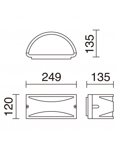 Applique CICLON Up-down Front IP54 E27 20W up-down Anthracite NOVOLUX LIGHTING 051B-G05X1A-04
