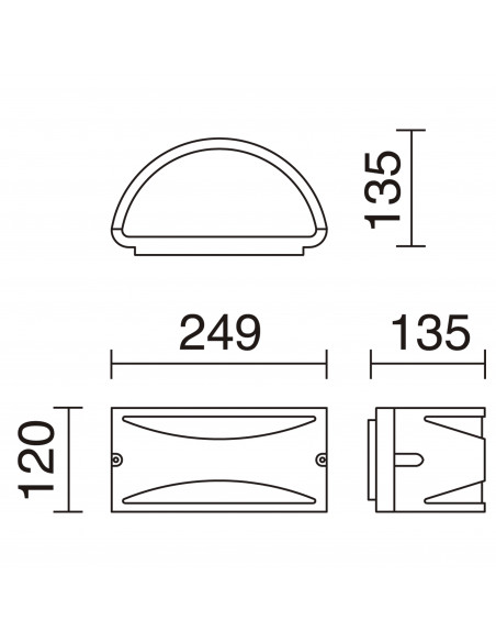 Applique CICLON Up-down Front IP54 E27 20W up-down Anthracite NOVOLUX LIGHTING 051B-G05X1A-04
