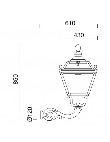 Applique classique CITY INDURA IP55 E27 70W Noir NOVOLUX LIGHTING 056B-G05X1A-02