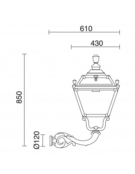 Applique classique CITY INDURA IP55 E27 70W Noir NOVOLUX LIGHTING 056B-G05X1A-02