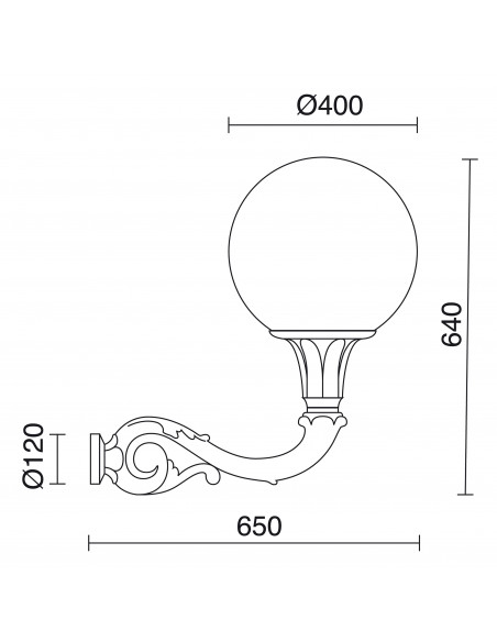 Applique classique INDURA GLOBO IP65 E27 50W Noir NOVOLUX LIGHTING 057B-G05X1A-02
