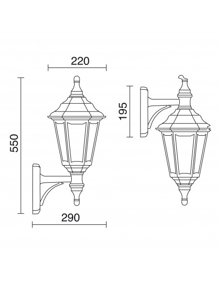 Applique classique CLIC-CLAC 6 IP44 E27 42W Noir NOVOLUX LIGHTING 060B-G05X1A-02