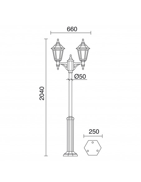 Pôle classique à 2 bras CLIC-CLAC 6 IP44 E27 2x42W 2040mm Blanc NOVOLUX LIGHTING 060E-G05X1A-01