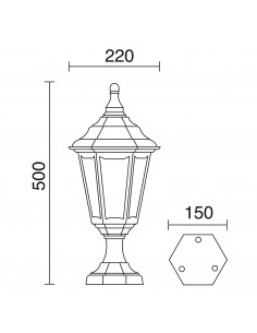 Borne classique CLIC-CLAC 6 IP44 E27 42W 500mm Blanc NOVOLUX LIGHTING 060H-G05X1A-01 2
