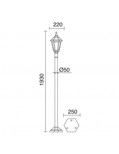 Colonne classique CLIC-CLAC 6 IP44 E27 42W 1930mm Noir NOVOLUX LIGHTING 060J-G05X1A-02