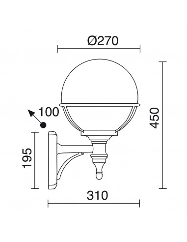 Applique classique CLIC-CLAC GLOBO IP43 E27 42W Blanc NOVOLUX LIGHTING 061B-G05X1A-01