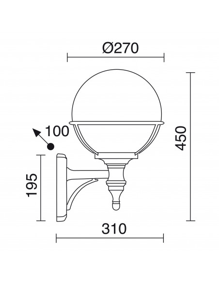 Applique classique CLIC-CLAC GLOBO IP43 E27 42W Blanc NOVOLUX LIGHTING 061B-G05X1A-01