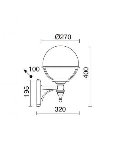 Applique classique CLIC-CLAC GLOBO IP43 E27 42W Noir NOVOLUX LIGHTING 061B-G05X1A-02