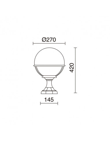 Borne classique CLIC-CLAC GLOBO IP43 E27 42W 400mm Noir NOVOLUX LIGHTING 061H-G05X1A-02