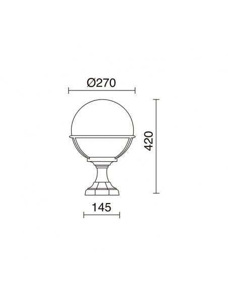 Borne classique CLIC-CLAC GLOBO IP43 E27 42W 400mm Noir NOVOLUX LIGHTING 061H-G05X1A-02